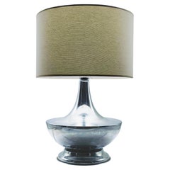 Elegante Lampada da Tavolo con Base Cromata, Italia 1970s
