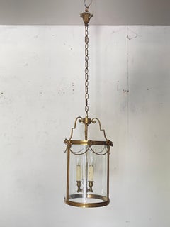 Elegant brass and glass pendant light, "Lumière Royale," from the 1970s