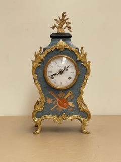 Elegant bronze table clock, Italian empire style, 1970s