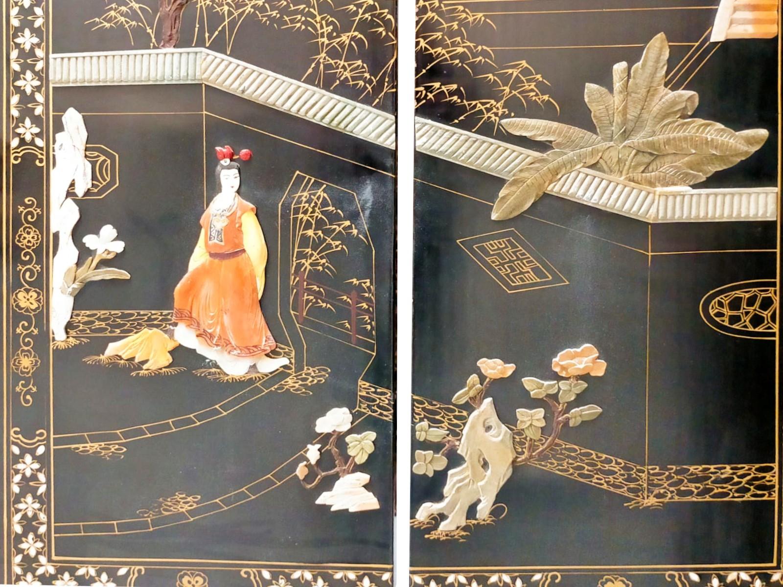 Elegant Six-Panel Japanese Screen, 1920s For Sale 5