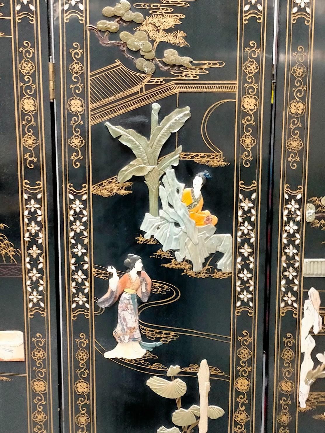 Elegant Six-Panel Japanese Screen, 1920s For Sale 6