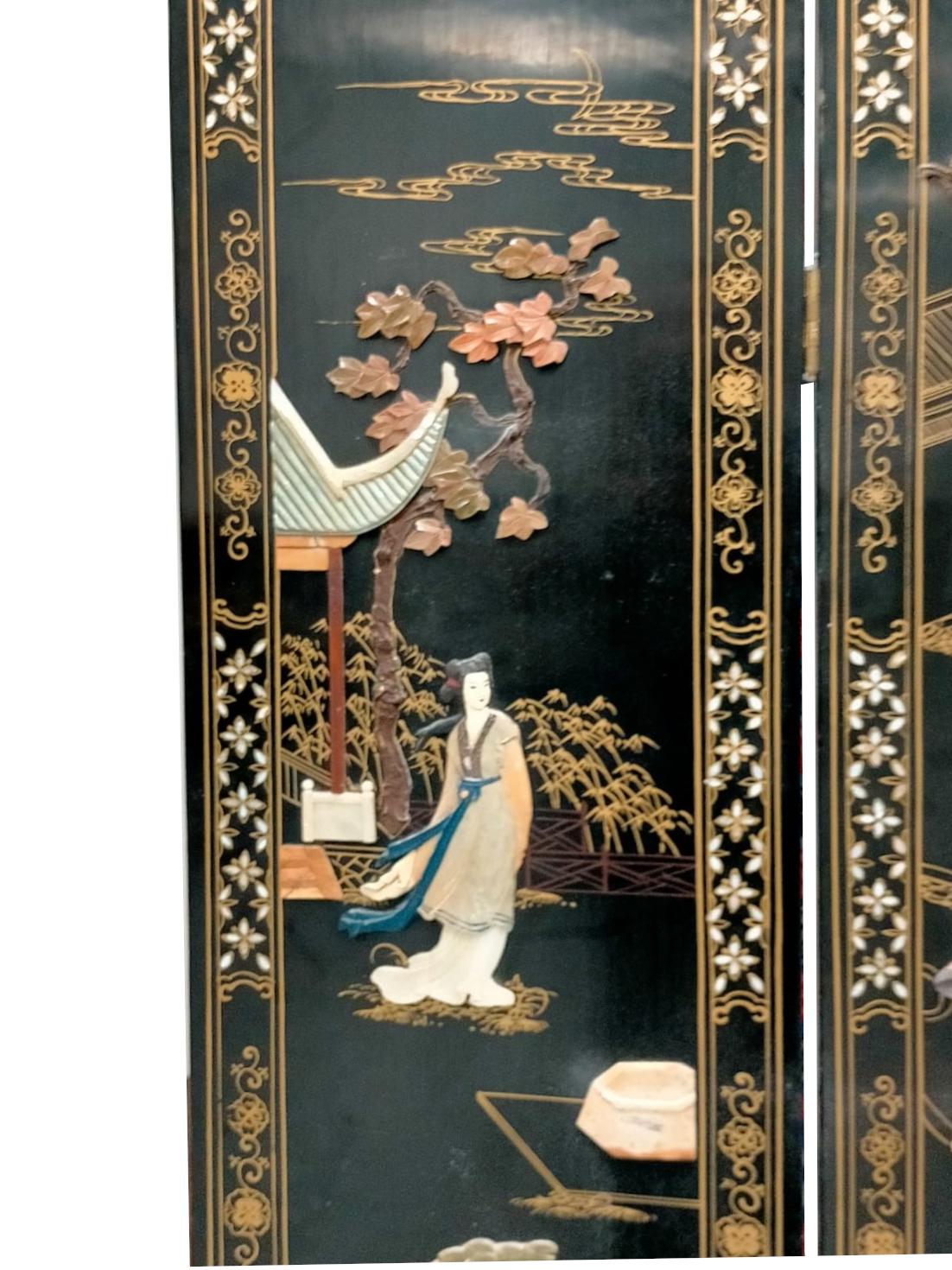 Elegant Six-Panel Japanese Screen, 1920s For Sale 3