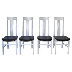 Elegant set consisting of 4 "Nordic White" wooden chairs, 1970s