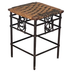 Élégant tabouret de style rustique-industriel, années 70