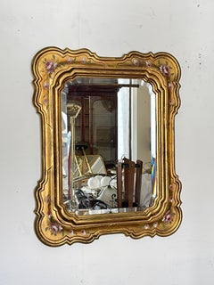 Elegant gilded Venetian mirror "Rosa d'Oro," 1970s
