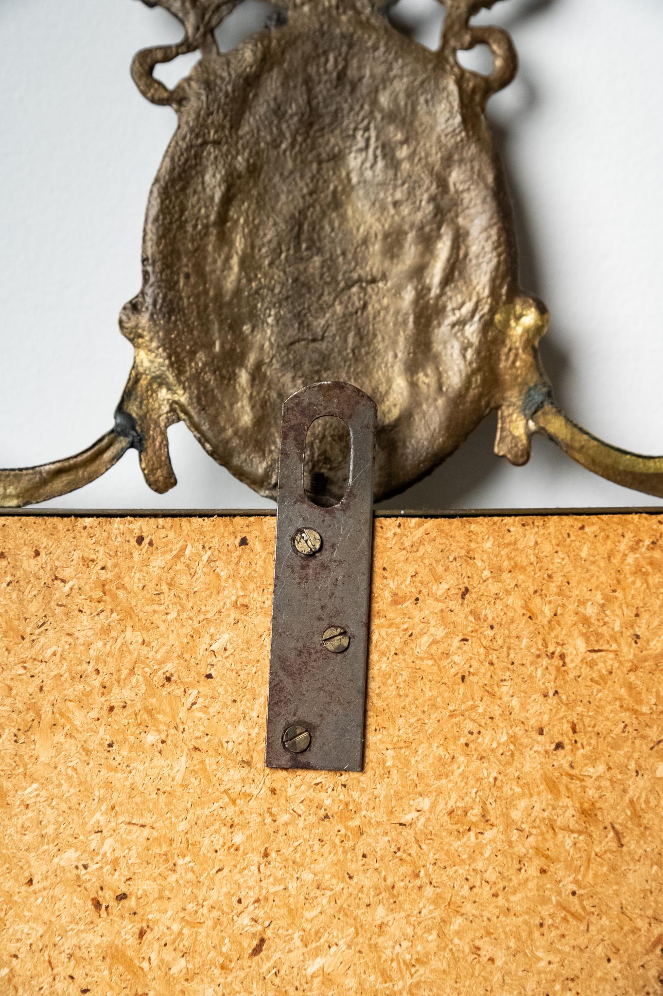 Élégant miroir en laiton fabriqué en Italie, années 1960 en vente 4