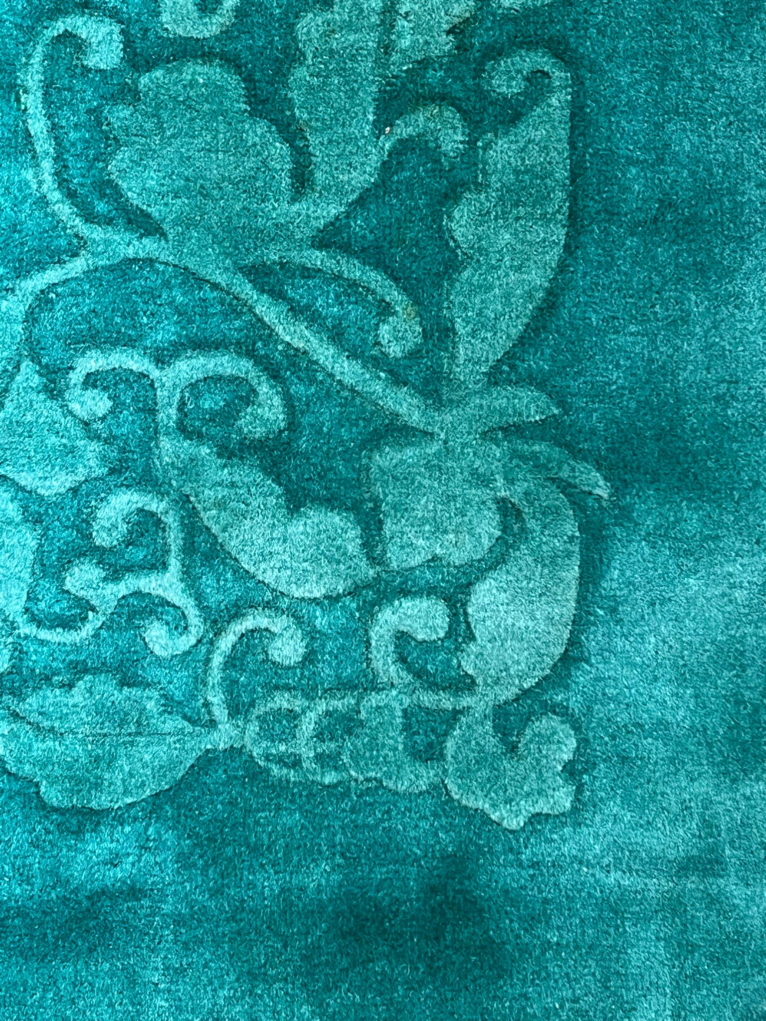 green carpet with flowers