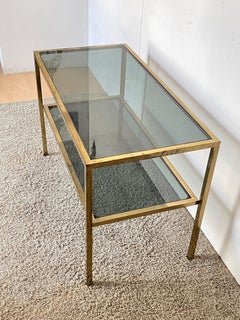 Eleganter Couchtisch aus Messing und Glas, „Golden Frame“, 70er Jahre