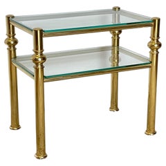 Elegant Italian brass and glass coffee table, Hollywood Regency style, 1970s.