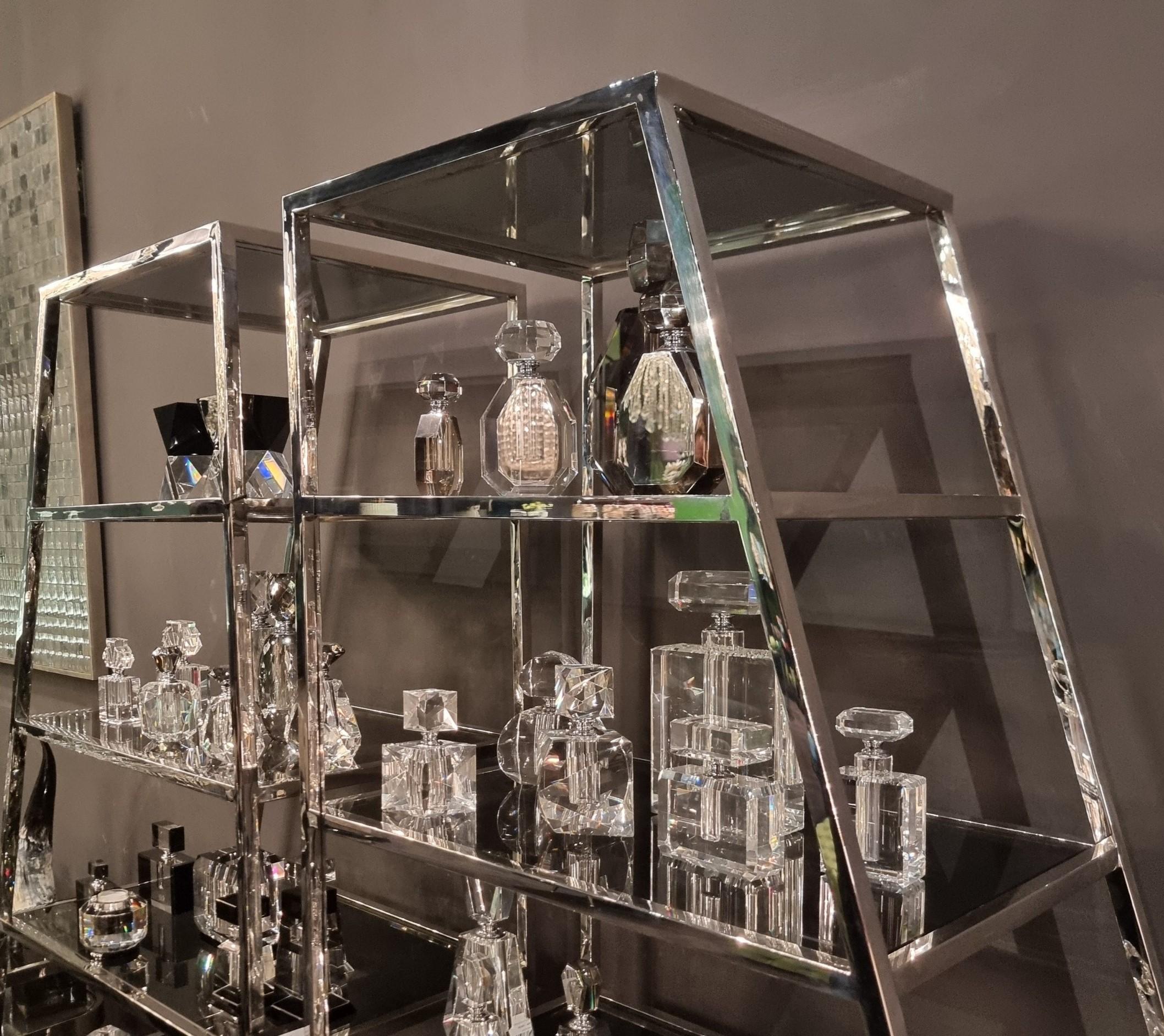 Stainless Steel Vintage Chrome Steel Bookcases: Style and Functionality For Sale