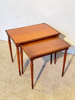 Elegant Italian stackable side tables, interlocking carved wood, '1970s