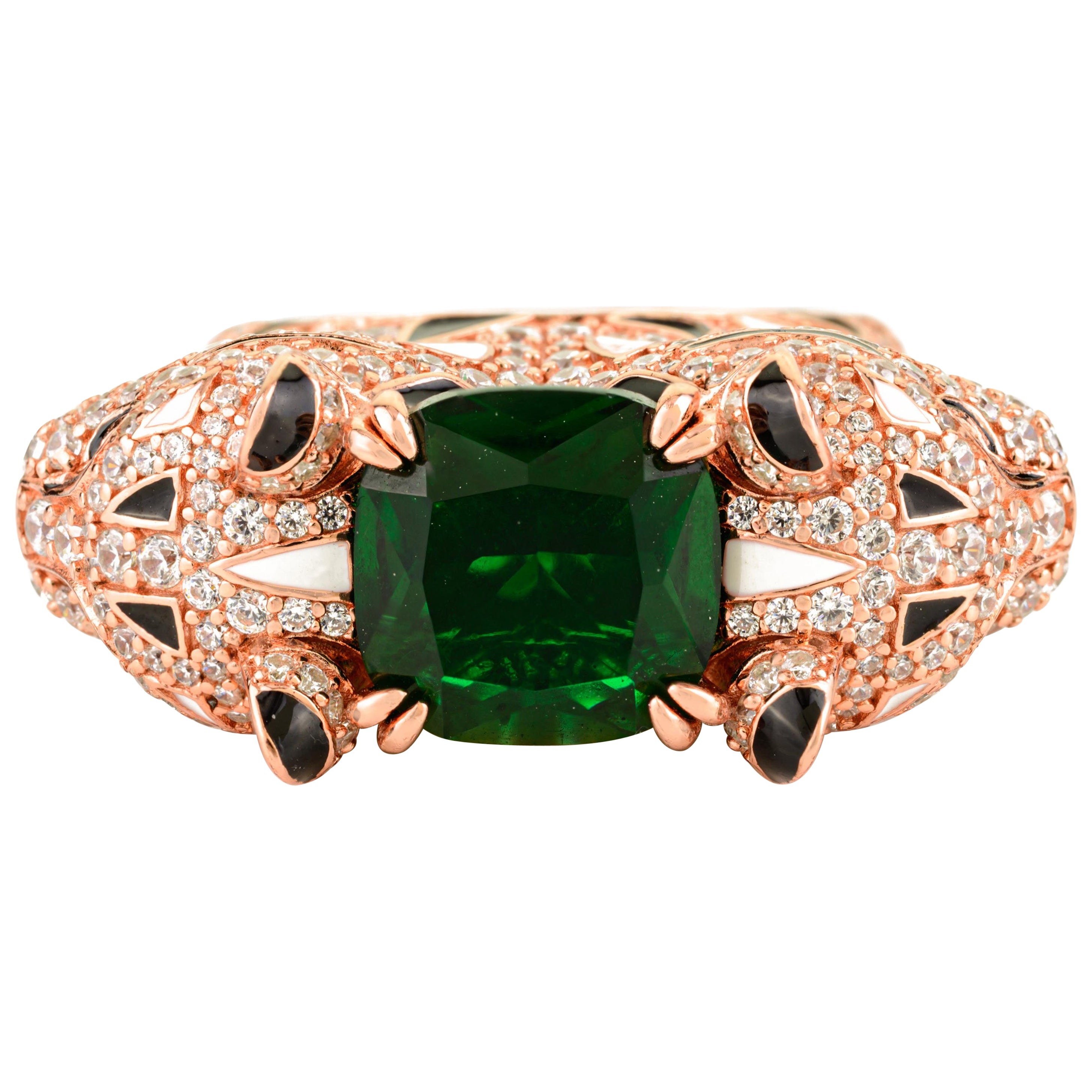 in vendita:  Eleg Bold Panther - Zircone verde in argento massiccio 925 - Anello unisex con animale unico