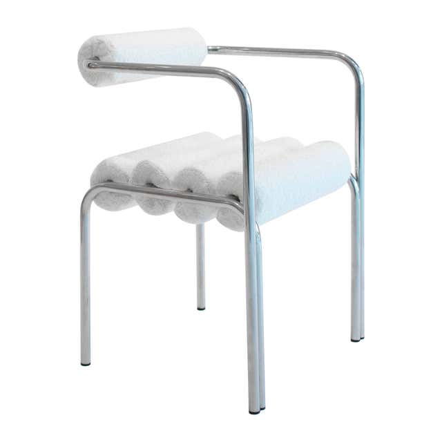 French Mid Century Plastic String Chair with Tubular Steel Frame For ...