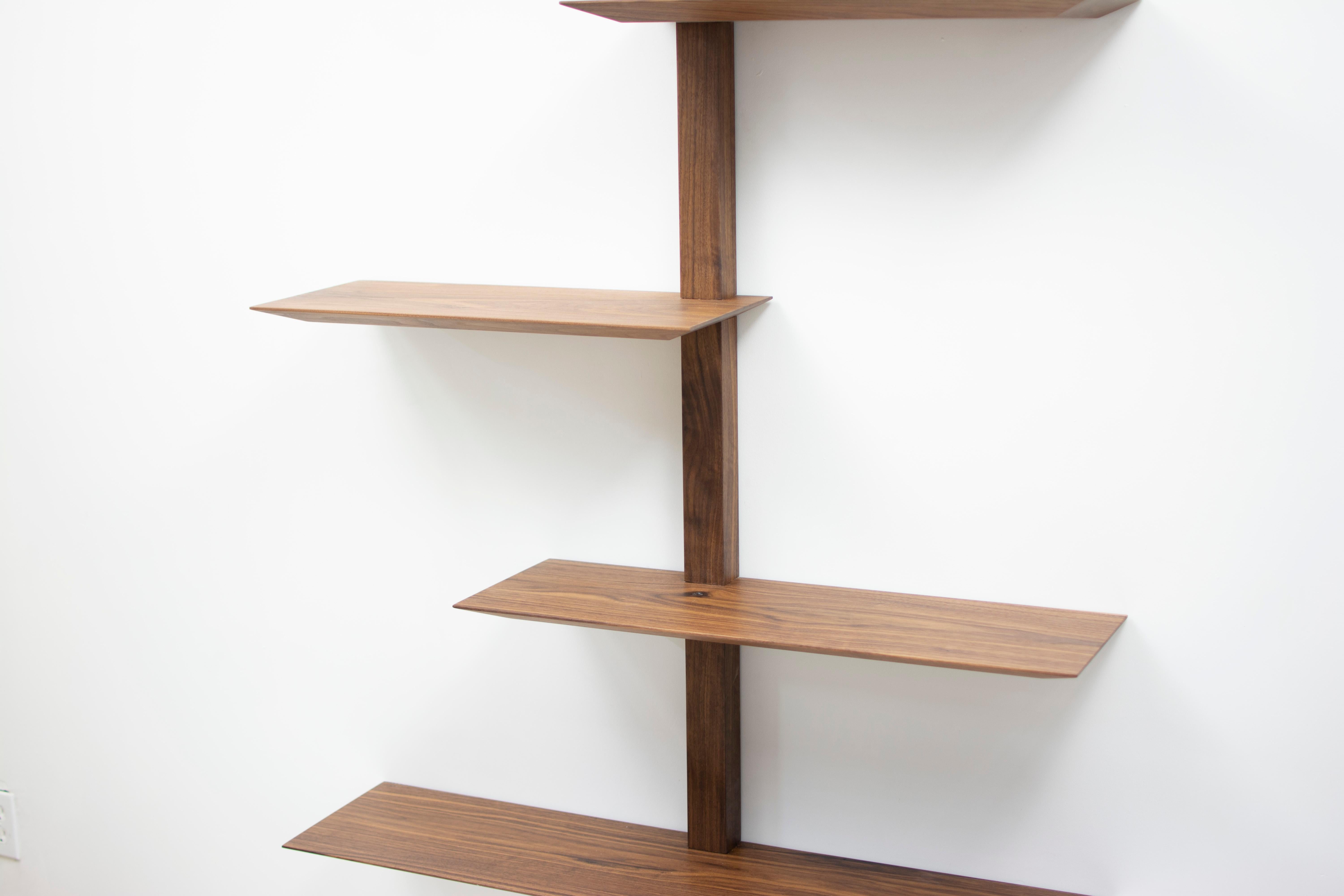 Elemen Shelving Solid Walnut Shelving System, Custom Arrangements Possible In New Condition For Sale In Brooklyn, NY