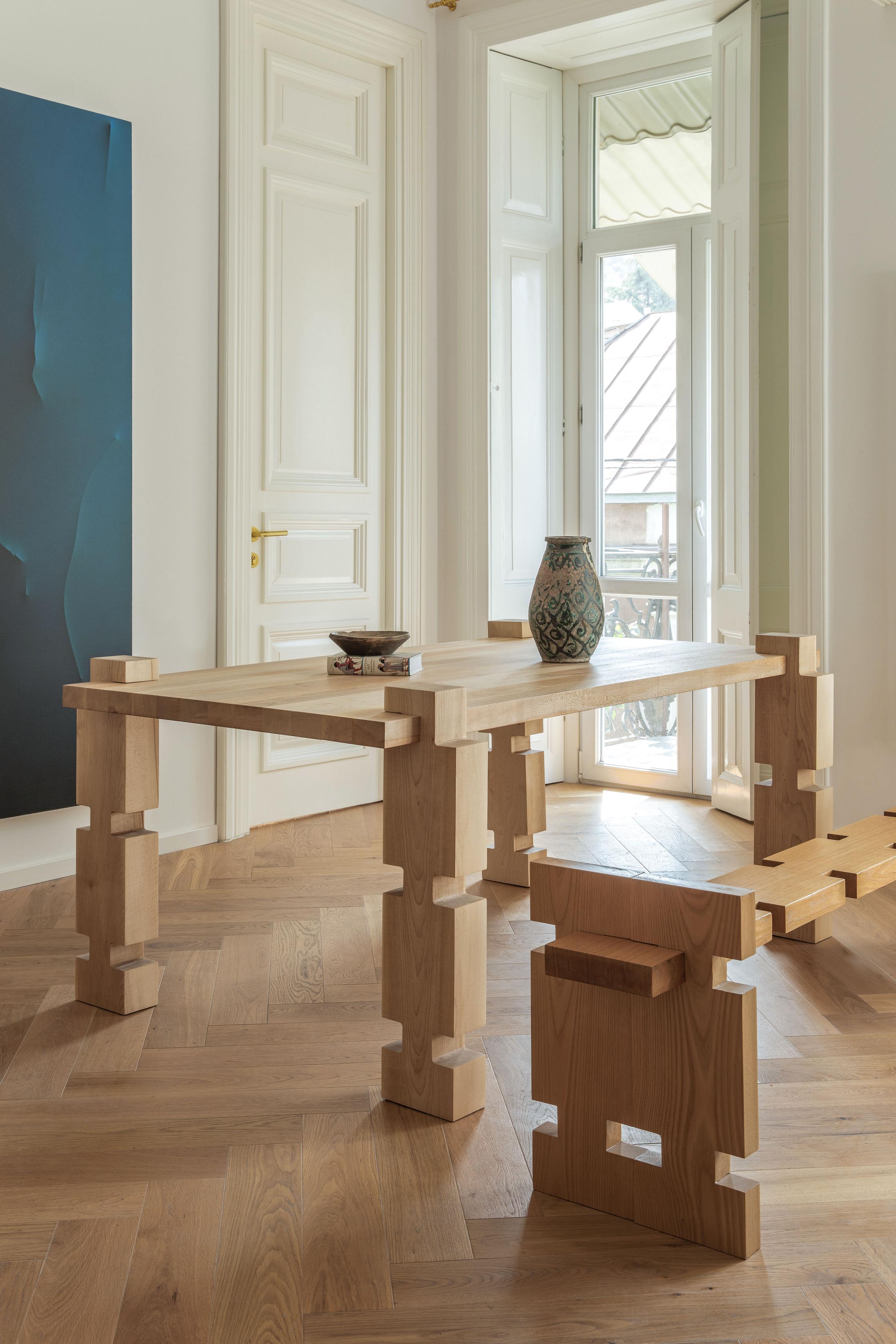 Post-Modern Element Dining Table by Nana Zaalishvili For Sale