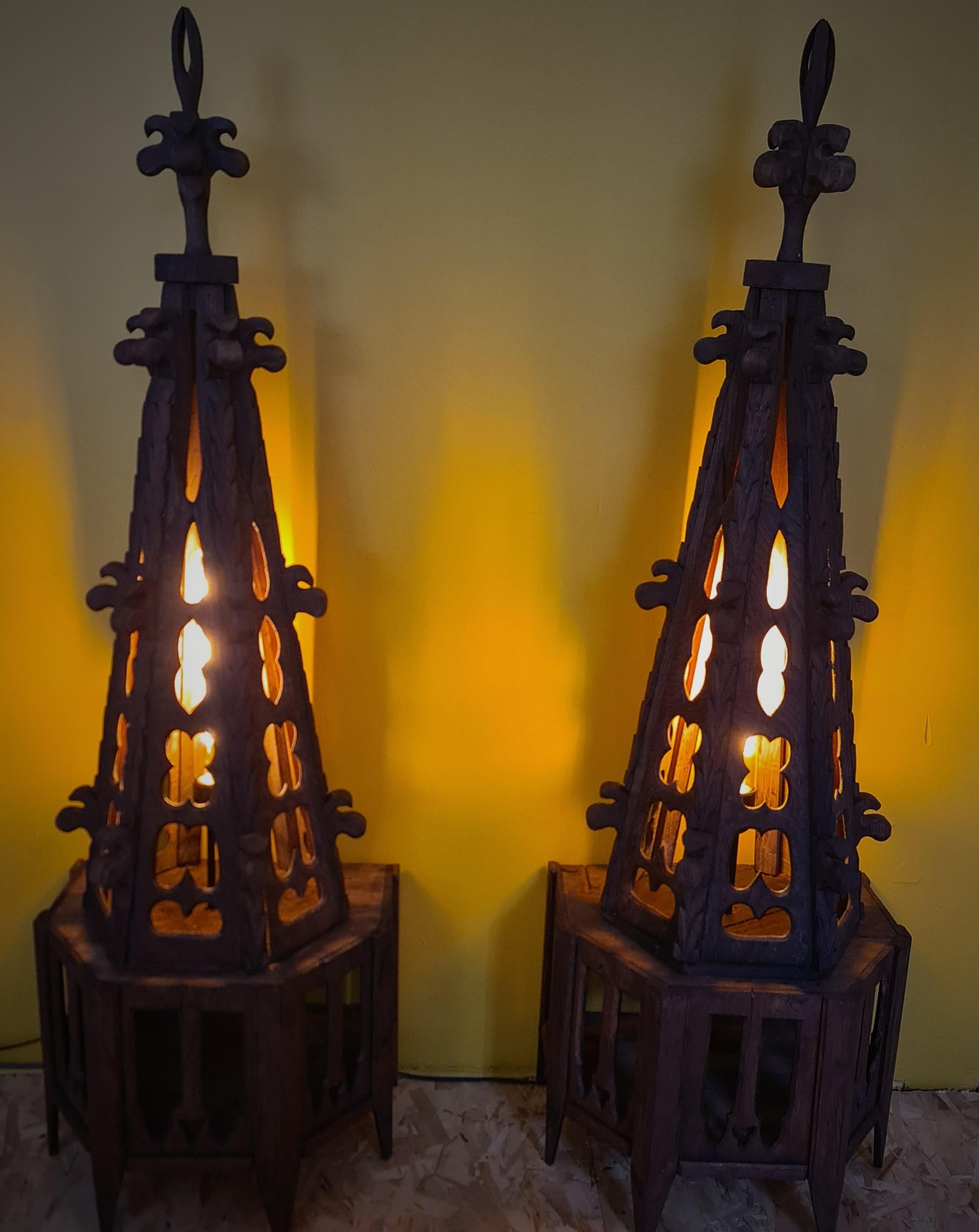 Gothic Element of church decoration, Pinnacle transformed into a lamp