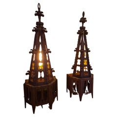Antique Element of church decoration, Pinnacle transformed into a lamp