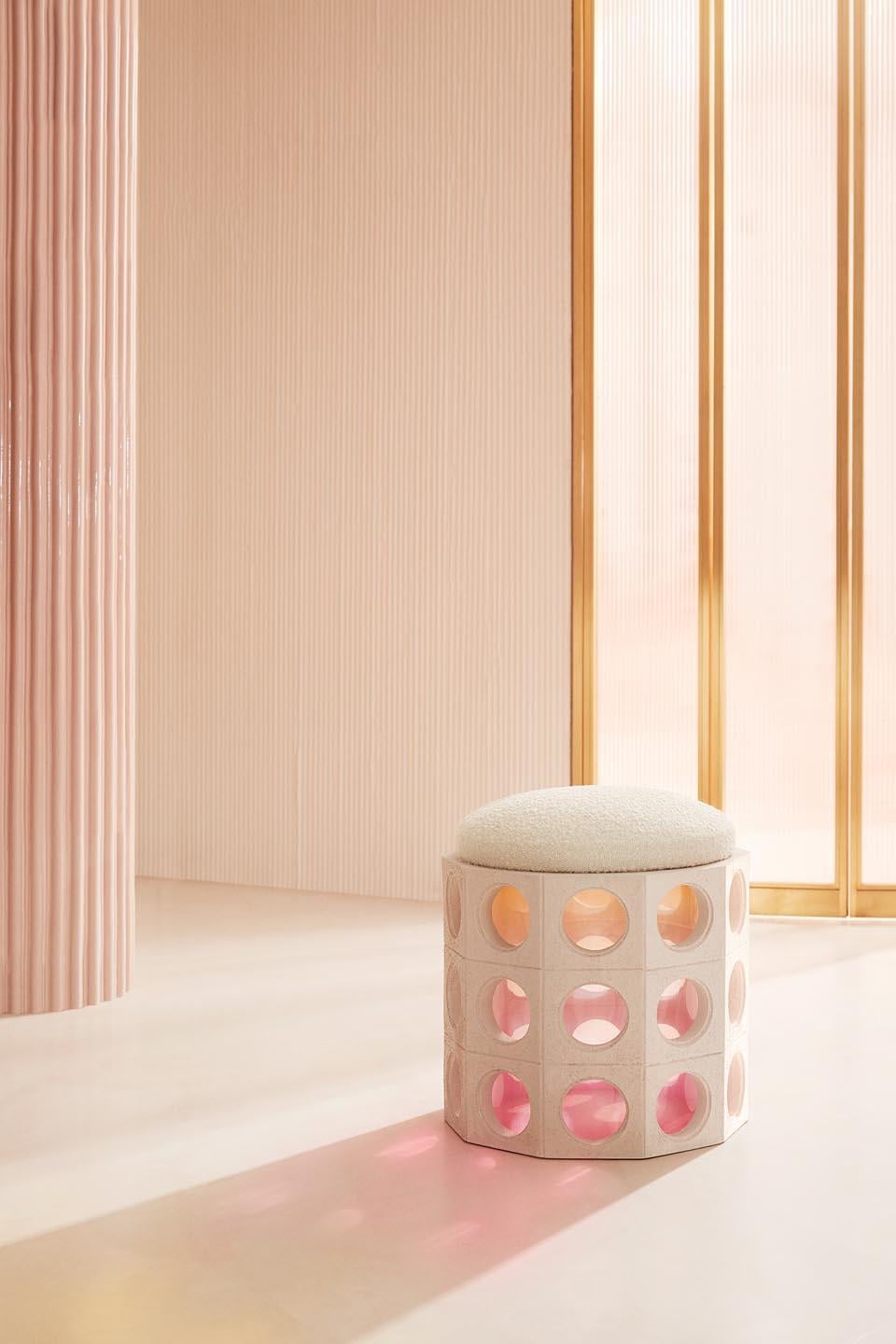 Element Pink Pouf by Patricia Bustos de la Torre In New Condition For Sale In Geneve, CH