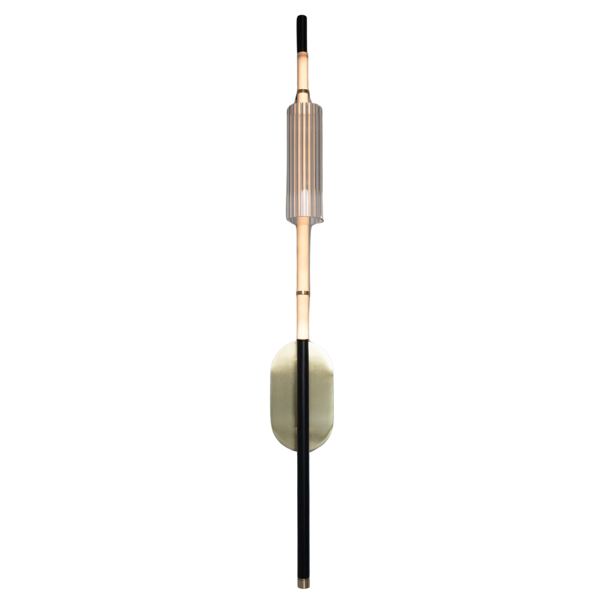 Element S5 Wall Sconce - Brass and Scalloped Glass in vendita