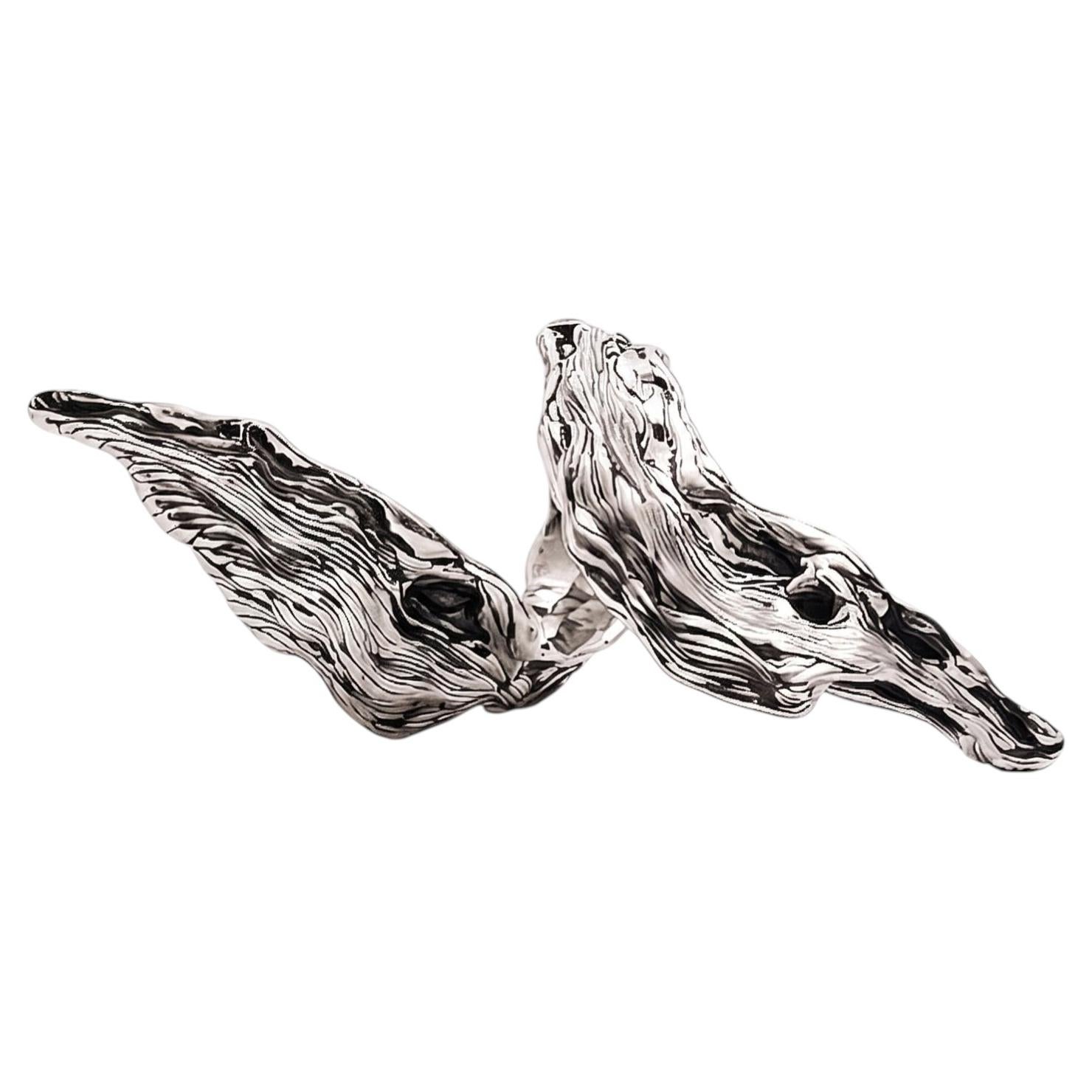 Elemental 04 Ring in Sterling Silver 925 by KARNEEVAL For Sale