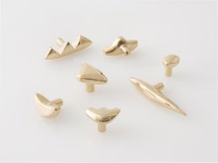 Elemental Holds Furniture and Cabinet Handle- Moon- Polished Brass