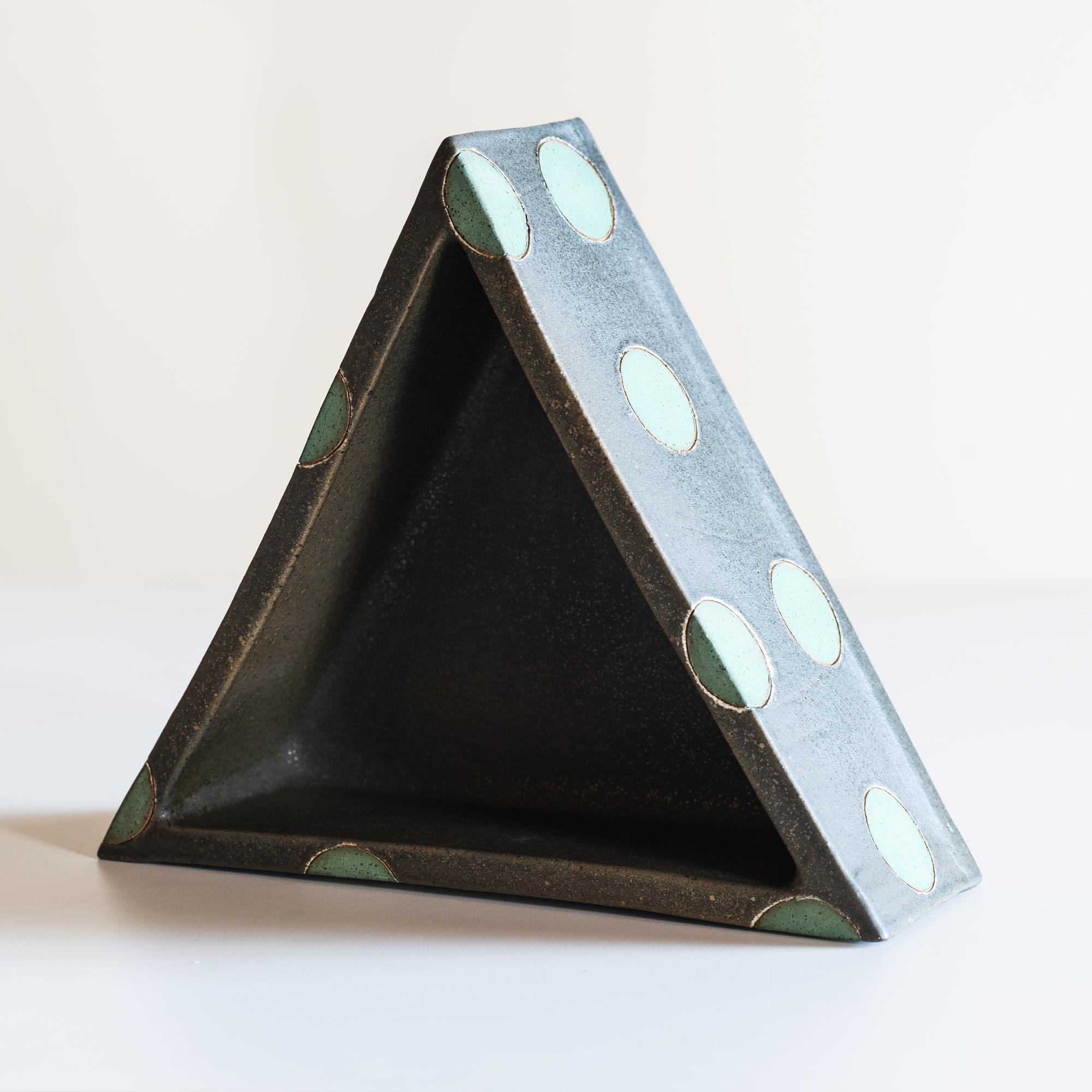 Contemporary Elemental Triangular Polka Dot Vessel by Matthew Ward, New Mexico, 2019