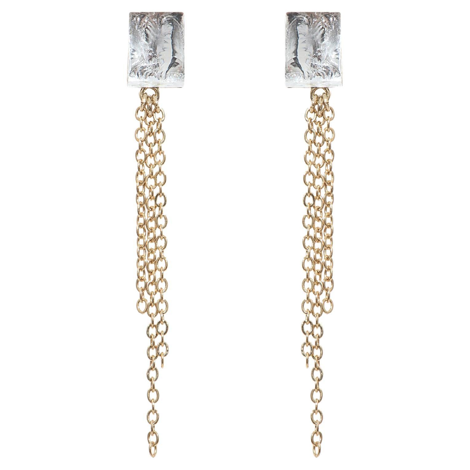 Elementare Marion 1 Paio di orecchini in ottone placcato oro di Marion Fillancq