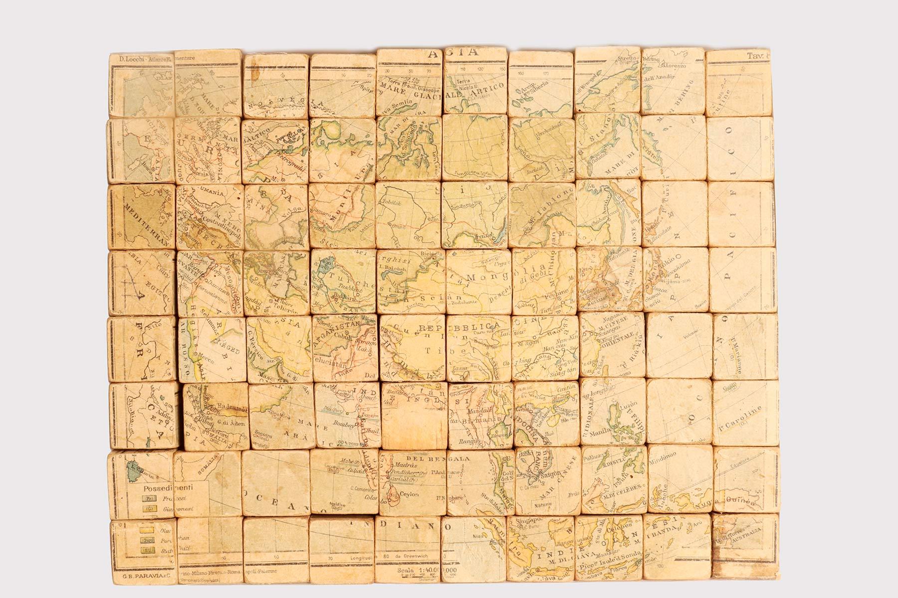 Elementarer spielerischer Atlas in Form eines Puzzles, von D. Locchi, Paravia, Italien 1920 im Angebot 7