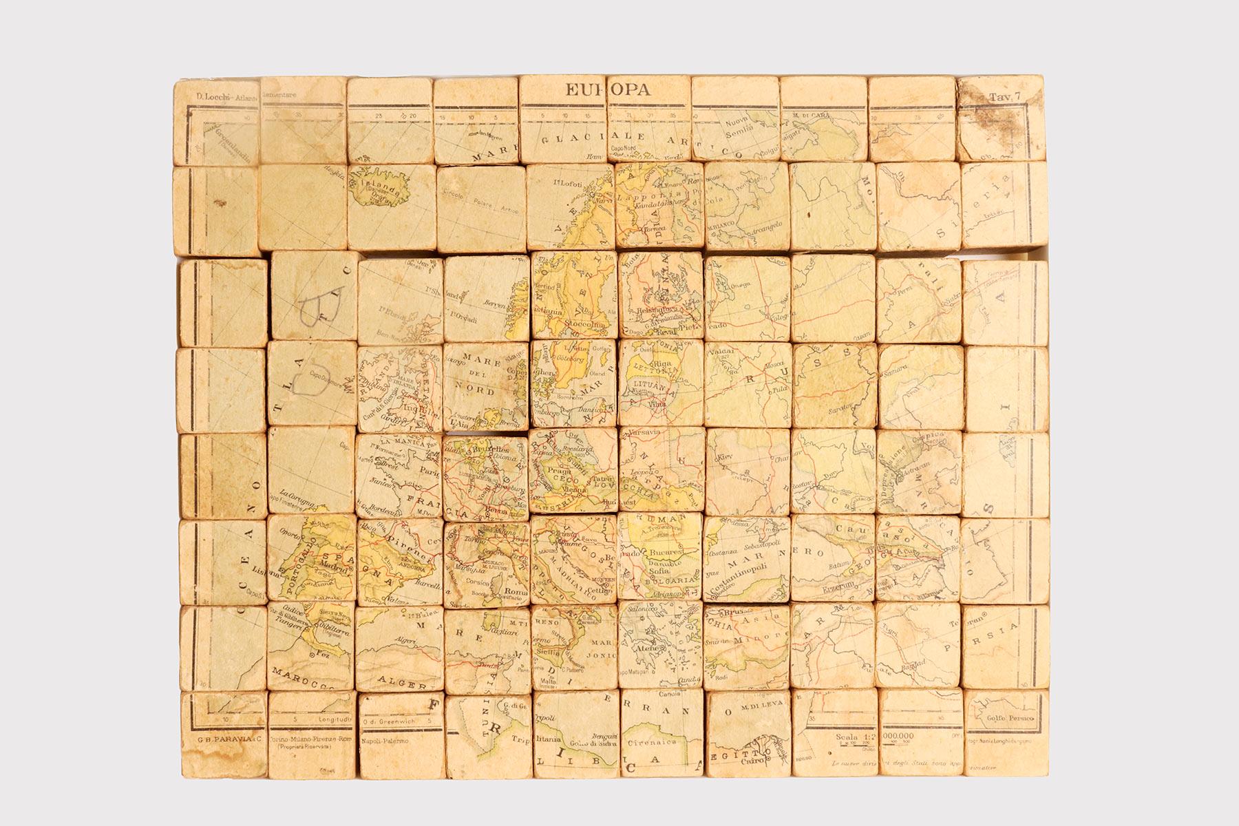 Elementarer spielerischer Atlas in Form eines Puzzles, von D. Locchi, Paravia, Italien 1920 im Angebot 10