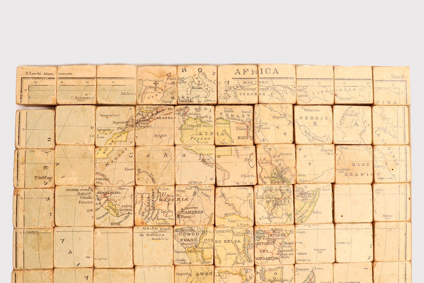Elementarer spielerischer Atlas in Form eines Puzzles, von D. Locchi, Paravia, Italien 1920 im Angebot 2