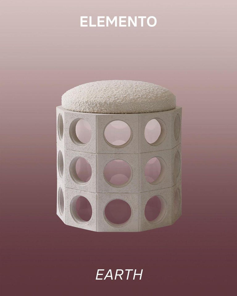 Post-Modern Elemento Pouf Water by Houtique For Sale