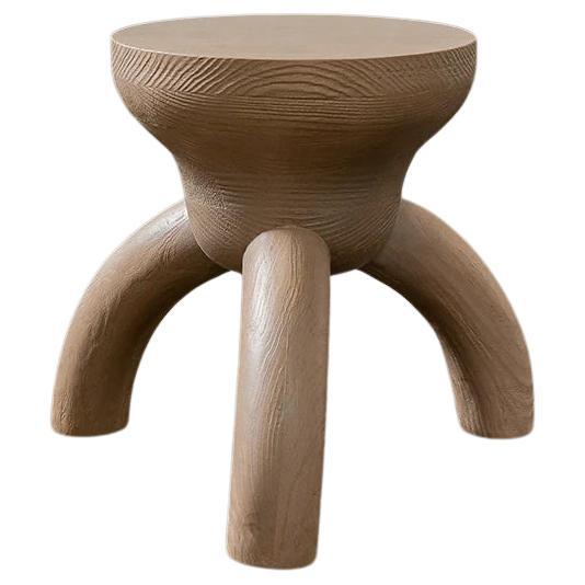 ELEMENTOS Water Stool Sandblasted Pine with Natural Finish by Daniel Couttolenc