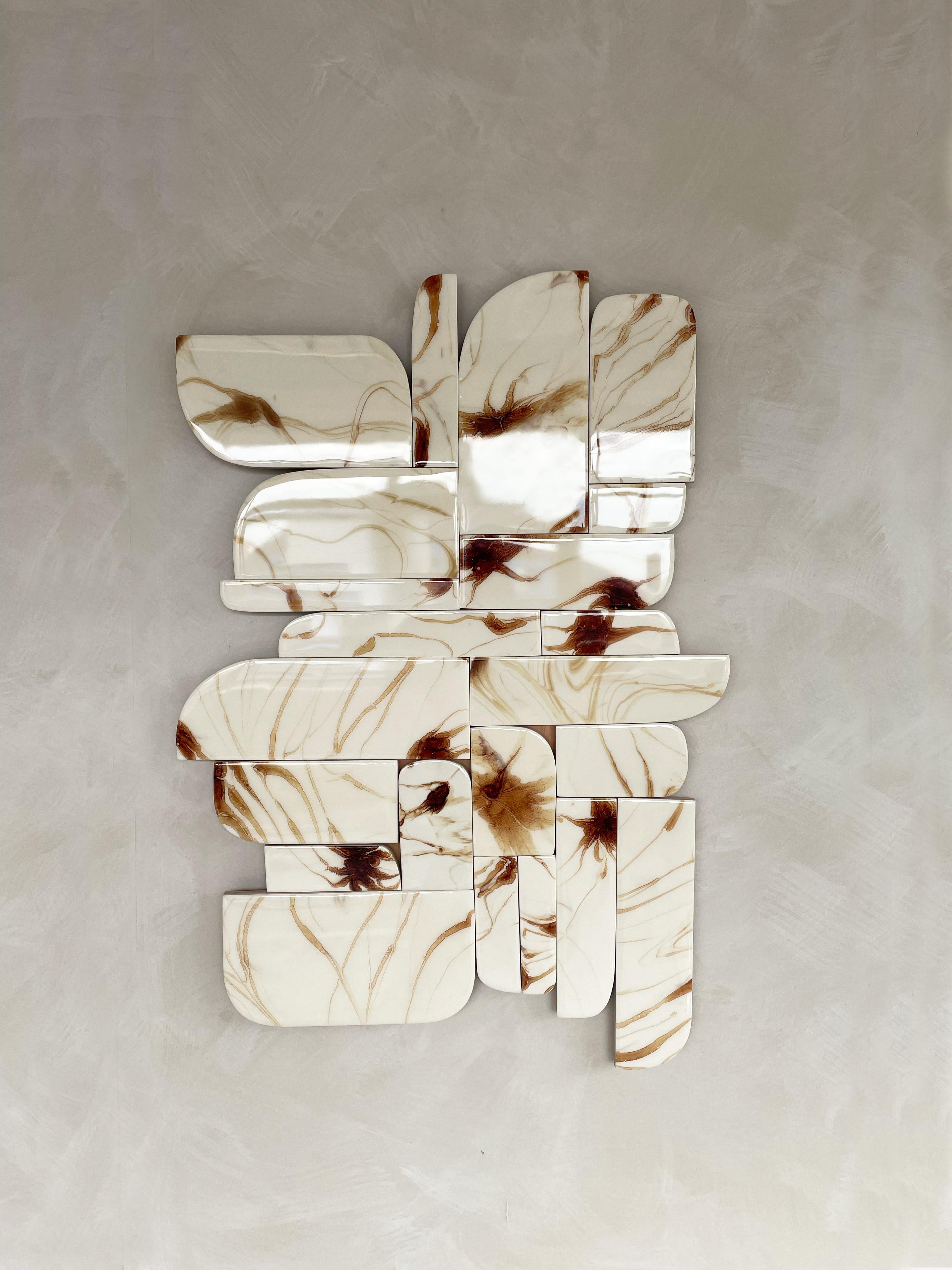 Elements #31 Wall Sculpture by Eline Baas
Dimensions: D 124 x W 5 x H 90 cm
Materials: Wax, Wood

STUDIO  ELINE BAAS is an Amsterdam-based Interior Design studio. 

Whether it is a private home, office, restaurant, hotel or the aesthetic styling of