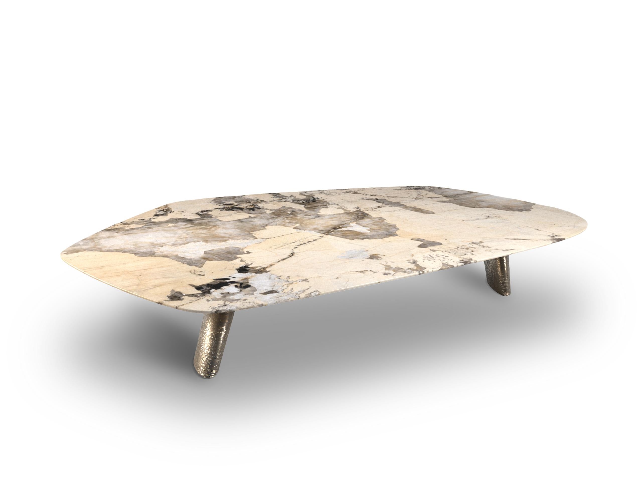The elements III coffee table by Grzegorz Majka
Edition 1 of 1
Dimensions: D 121 x W 150 x H 33 cm
Materials: Marble, solid stainless steel plate in brushed finish

The Elements III is one of a kind and one of the series of various coffee