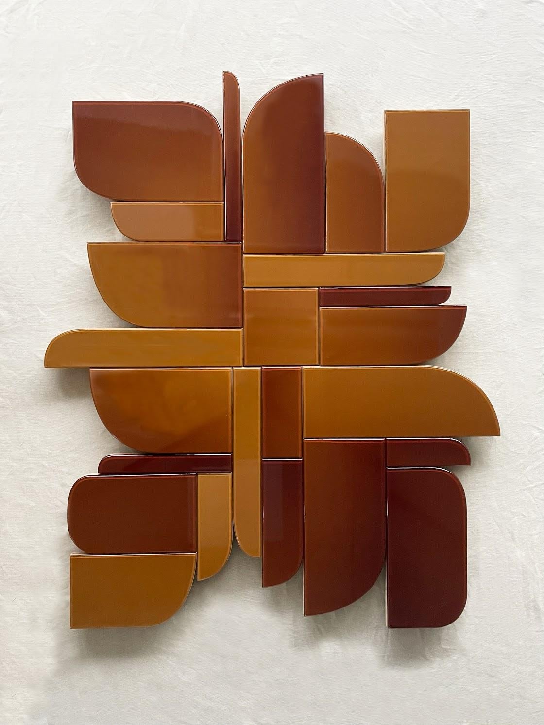 Elements no#143 Wall Sculpture by Eline Baas
Dimensions: D 5 x W 108 x H 130 cm
Materials: Wax, Wood. 
Color: Caramel tones.

STUDIO ELINE BAAS is an Amsterdam-based Interior Design studio. 

Whether it is a private home, office, restaurant, hotel