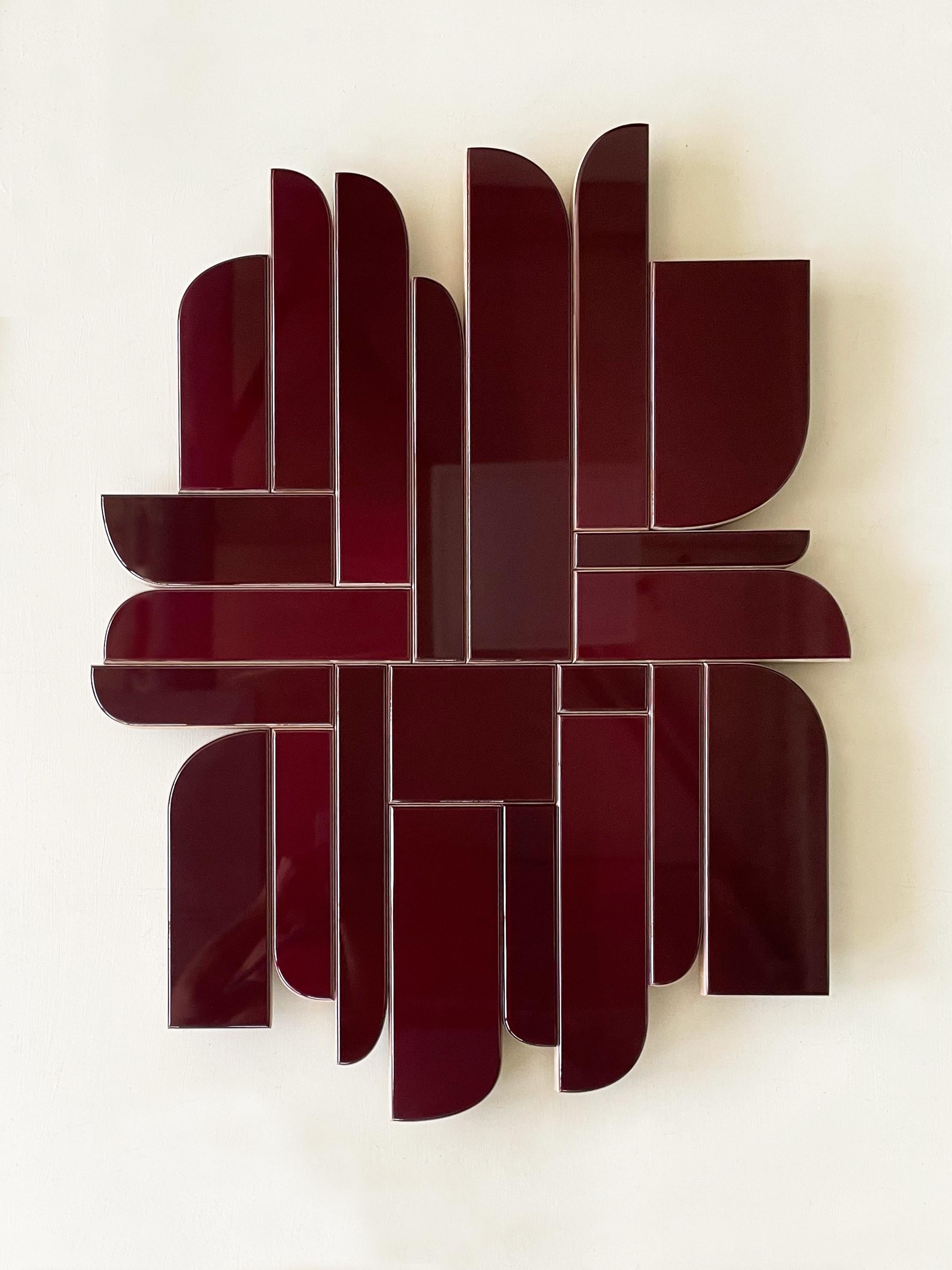 Elements no#159 Wall Sculpture by Eline Baas
Dimensions: D 5 x W 73 x H 95 cm
Materials: Wax, Wood. 
Color: Burgundy.

STUDIO ELINE BAAS is an Amsterdam-based Interior Design studio. 

Whether it is a private home, office, restaurant, hotel or the