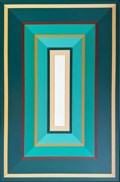 Emerald Whispers - Art Deco Geometric Painting