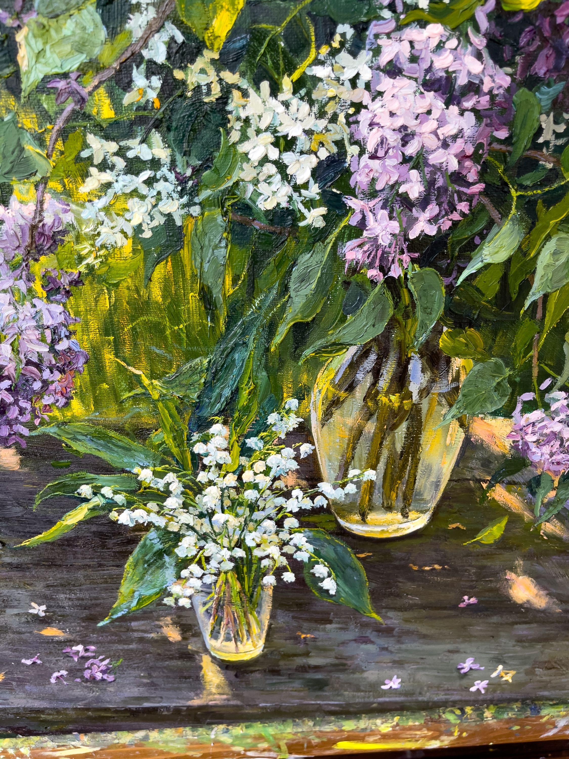 Still Life with Lilacs and Lilies of the Valley, Painting, Oil on Canvas 2