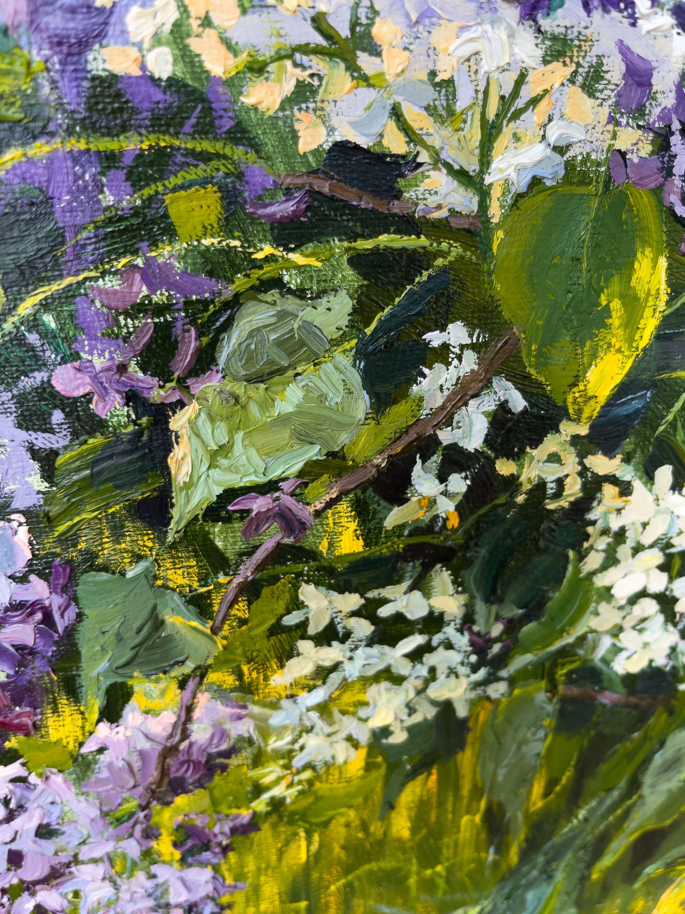 Still Life with Lilacs and Lilies of the Valley, Painting, Oil on Canvas 3
