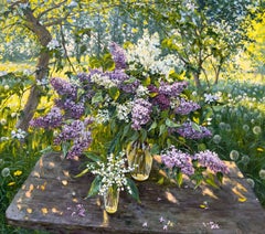 Still Life with Lilacs and Lilies of the Valley, Painting, Oil on Canvas