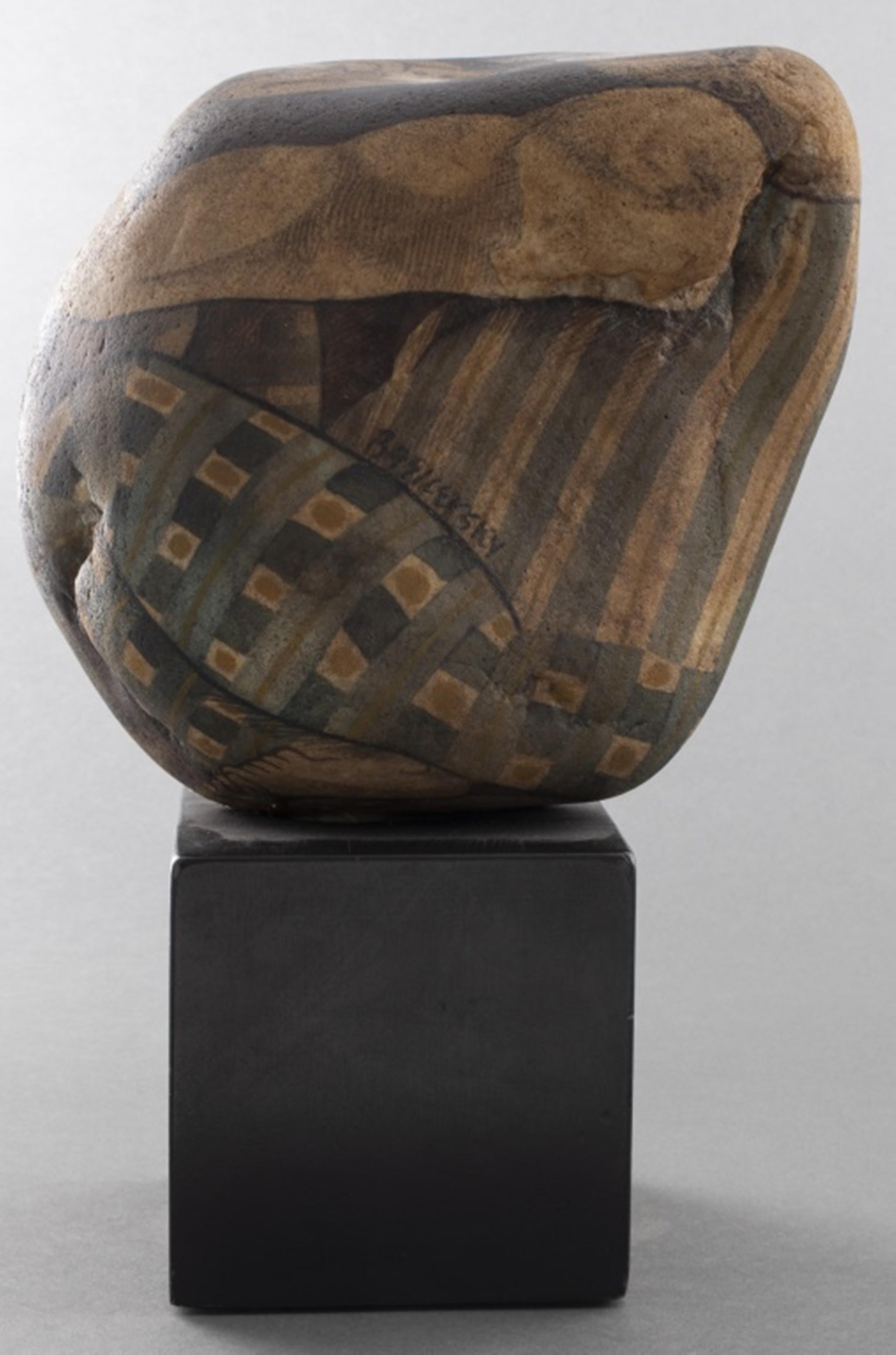 Elena Basilevsky Painted Stone Sculpture For Sale at 1stDibs