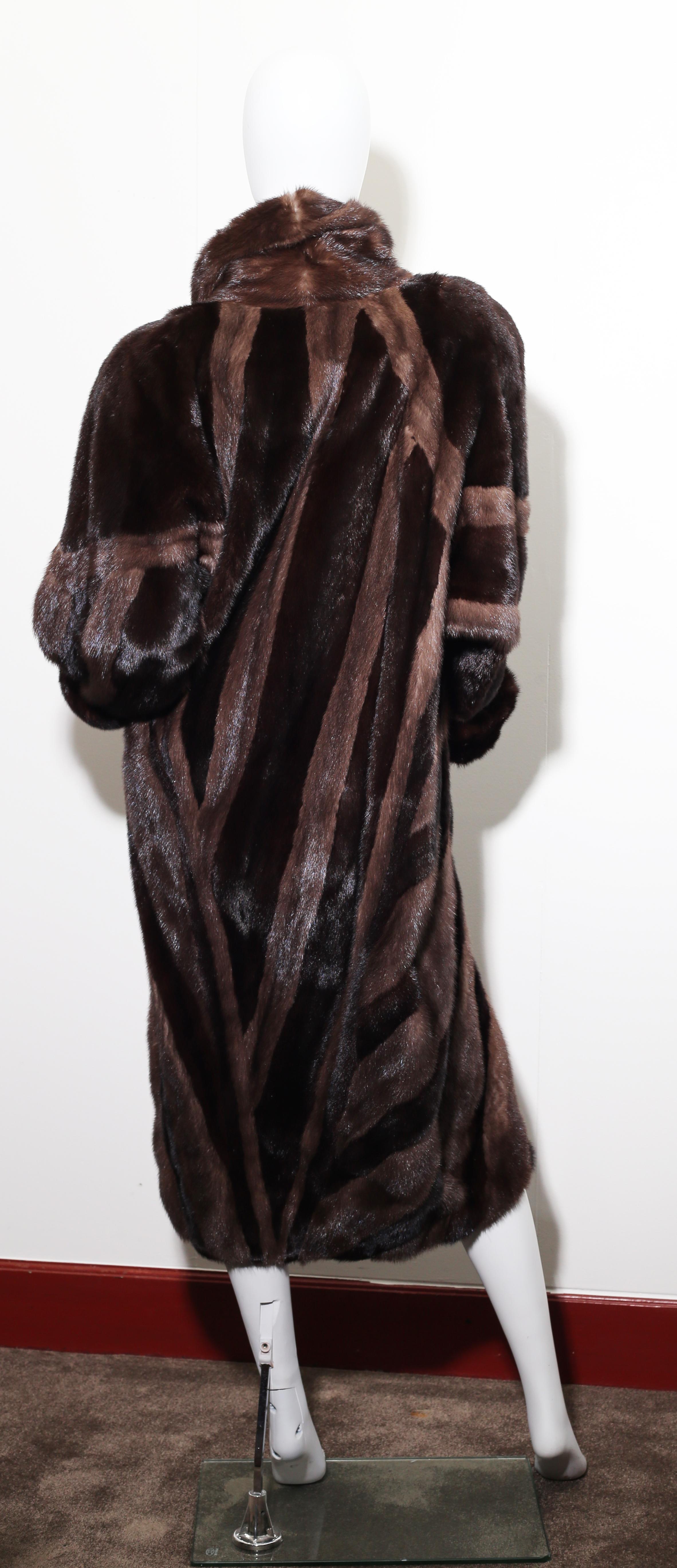 Elena Benarroch double coloured brown sheared mink coat In Excellent Condition In  Bilbao, ES