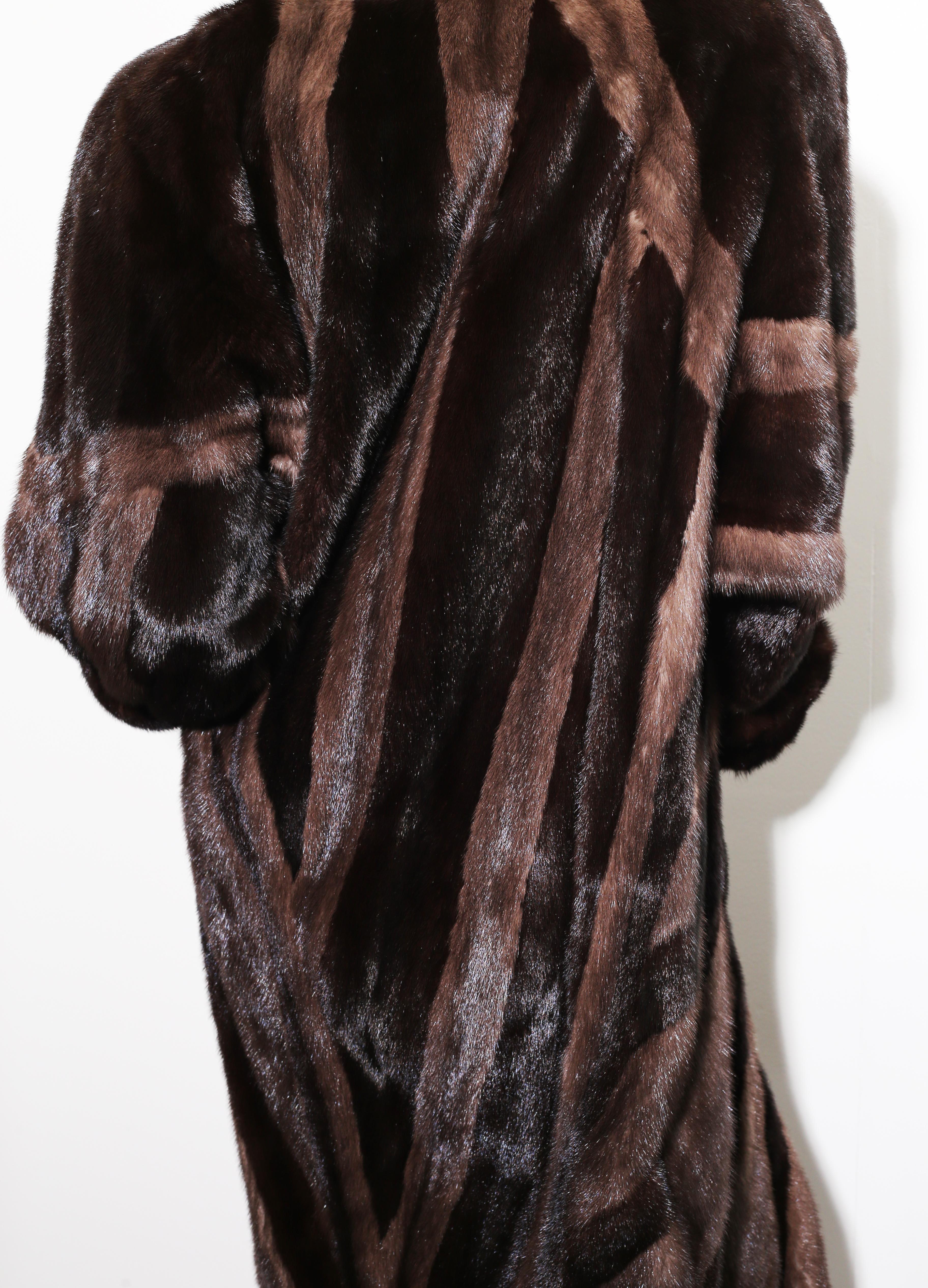 Women's Elena Benarroch double coloured brown sheared mink coat