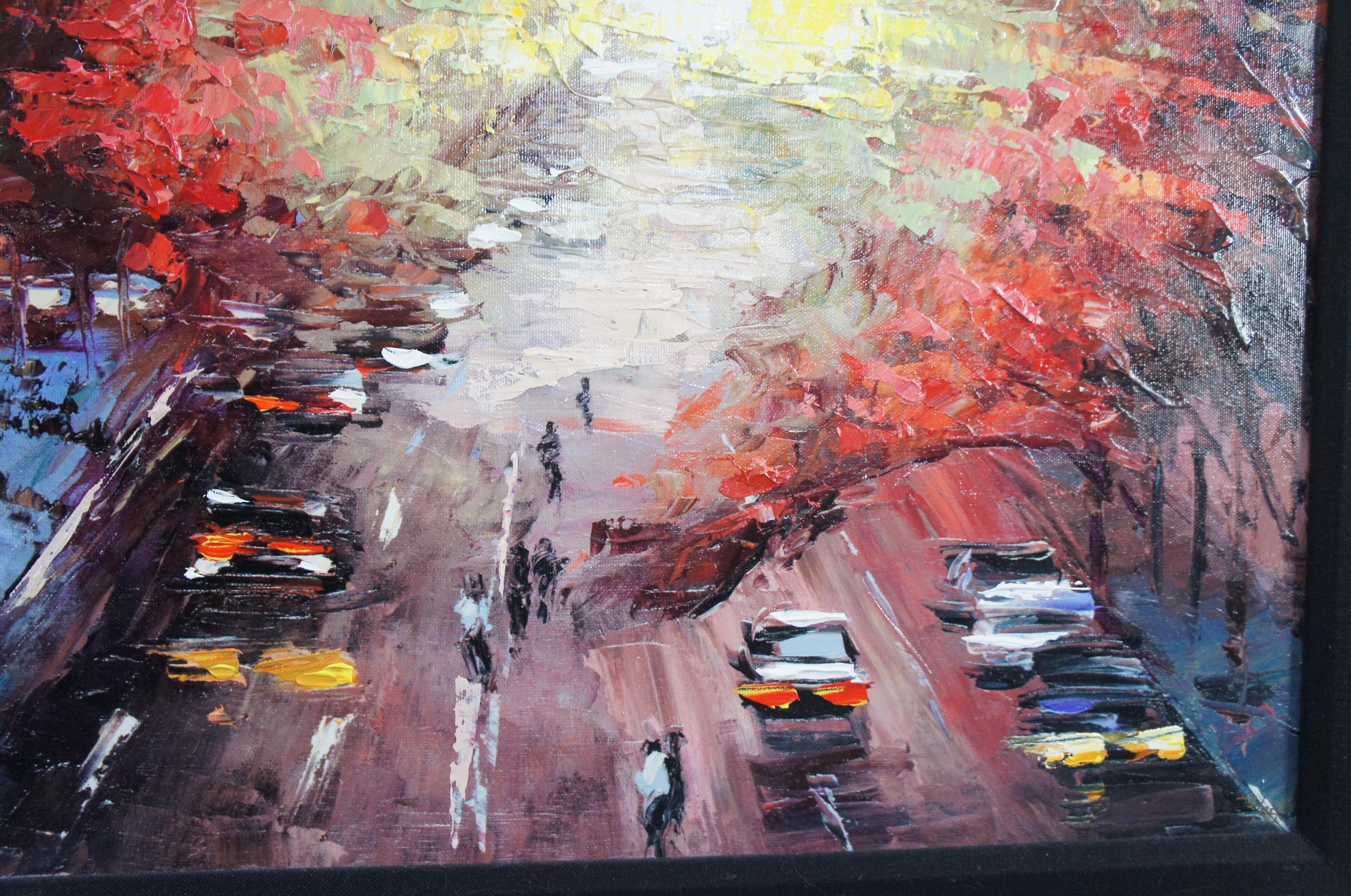 Canvas Elena Bond Forever New York Impressionist Cityscape Street Scene Giclee For Sale