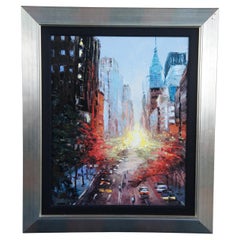 Elena Bond Forever New York Impressionistische Cityscape Street Scene Giclee 42"