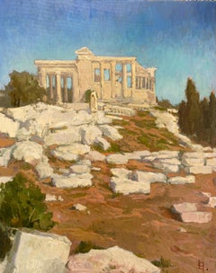 Acrópolis luz, óleo sobre lienzo paisaje Grecia pared bellas artes pintura interior