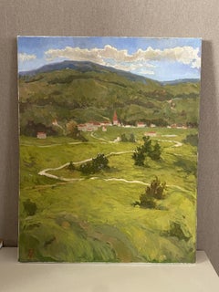 Afternoon in Gruyère, French Landscape Paintings original oil on canvas fine art