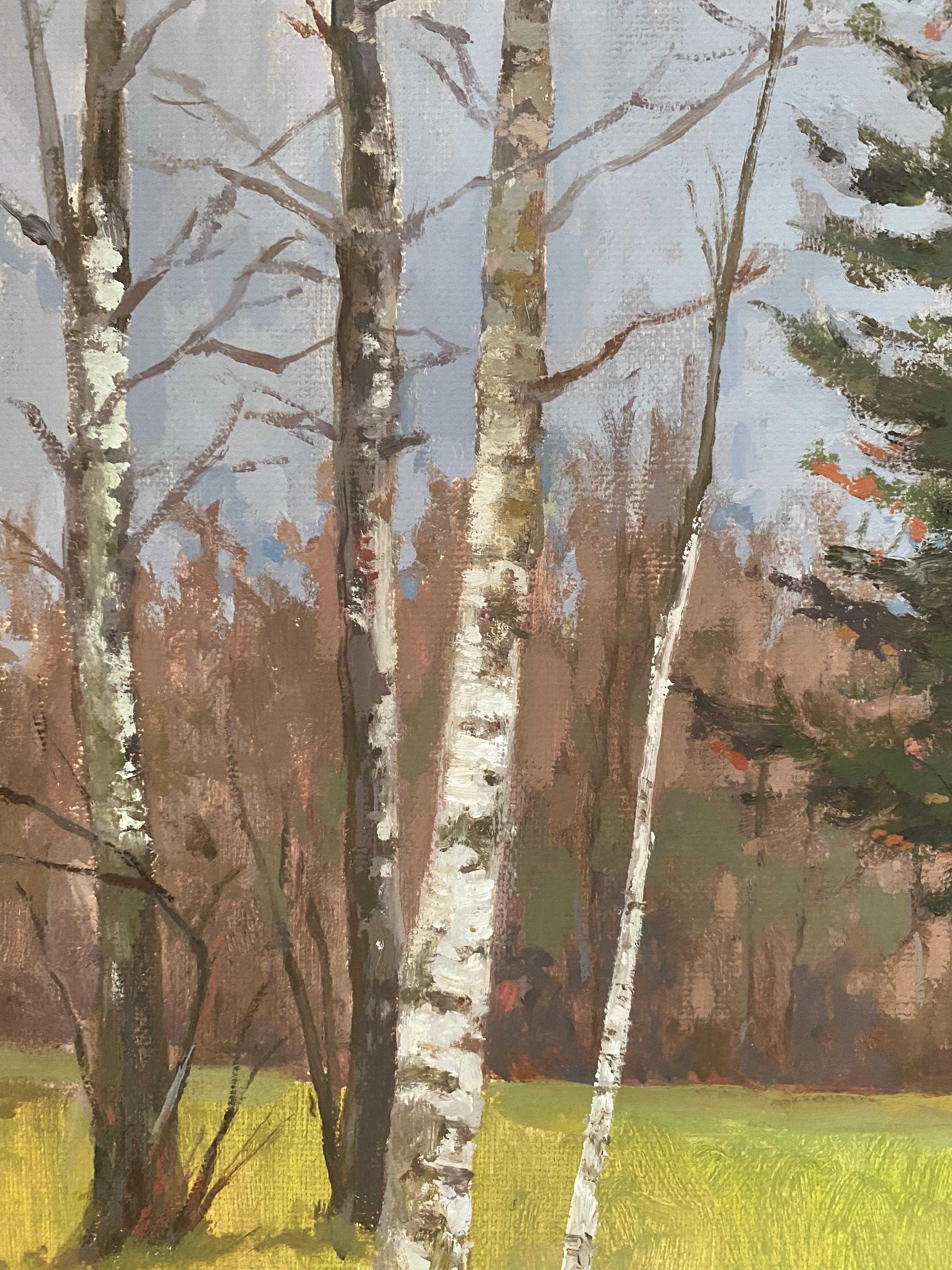 Jardín inglés. Impresionismo, paisaje al óleo, vertical. - Landscape Painting Marrón de Elena Bulatova