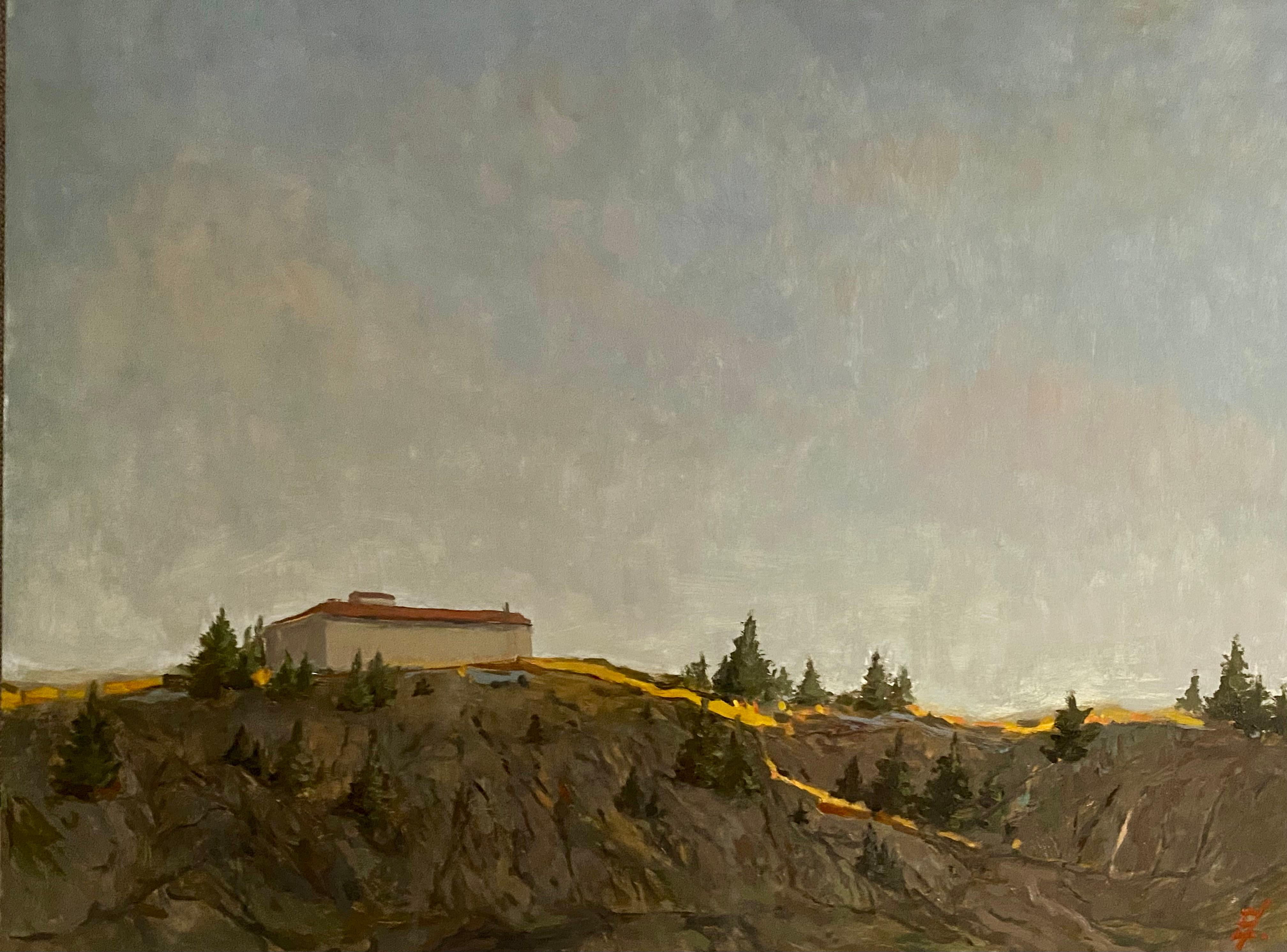 Deutsche Landschaft, Kehlsteinhaus, Alpen, Ölgemälde, Bildende Kunst, Berghaus im Angebot 6