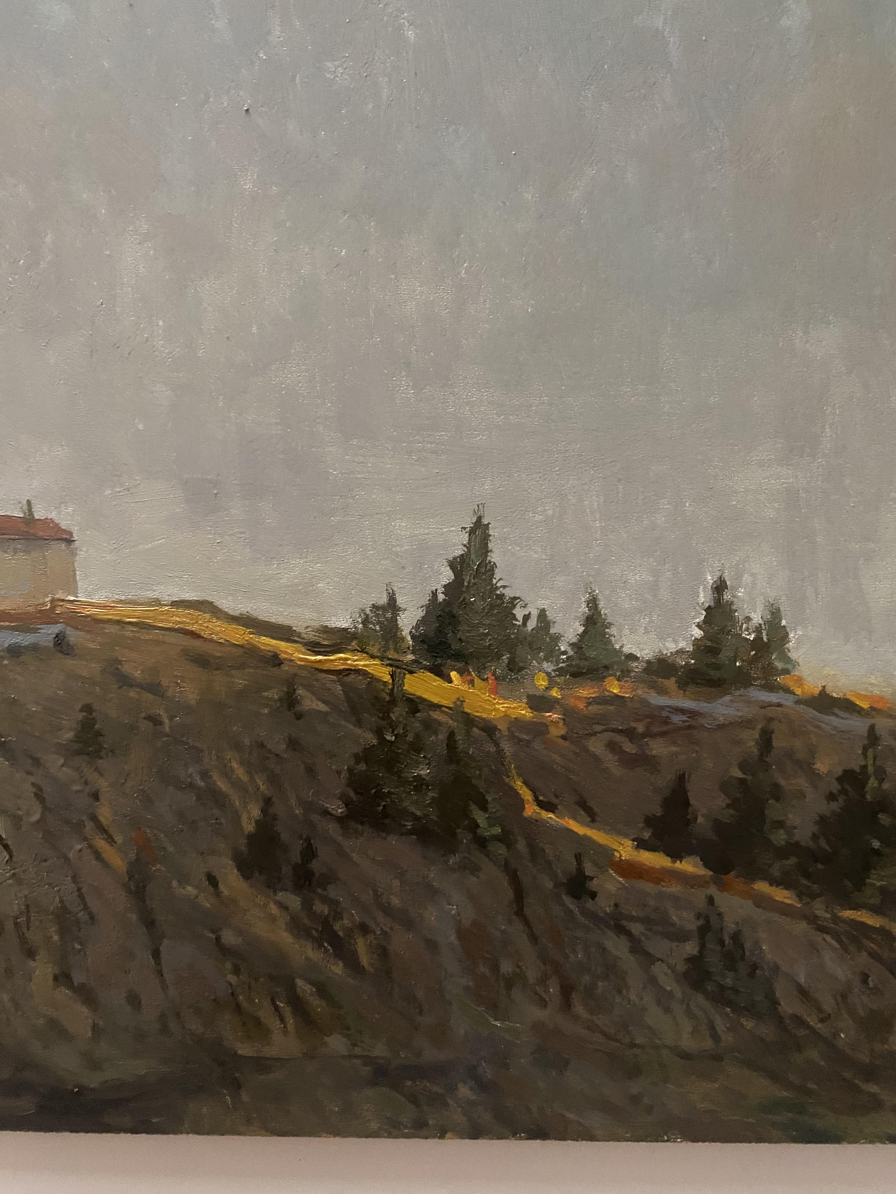 Deutsche Landschaft, Kehlsteinhaus, Alpen, Ölgemälde, Bildende Kunst, Berghaus im Angebot 2